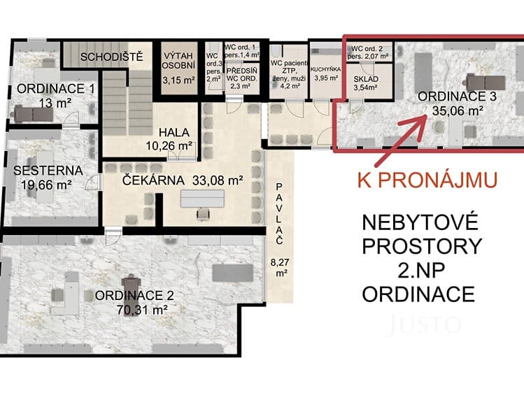 Pronájem ordinace 41 m²