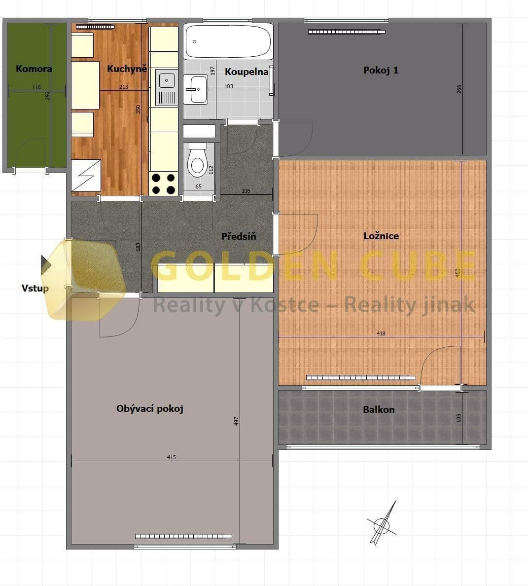 Prodej bytu 3+1 71 m²